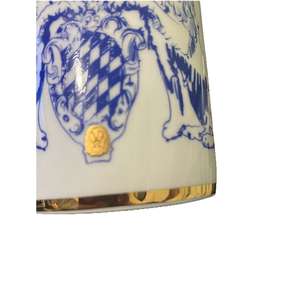 German Bayers Löwen Lion Crest coffee tea mug Porcelain Mug Gold Gilt, blue - Picture 7 of 15